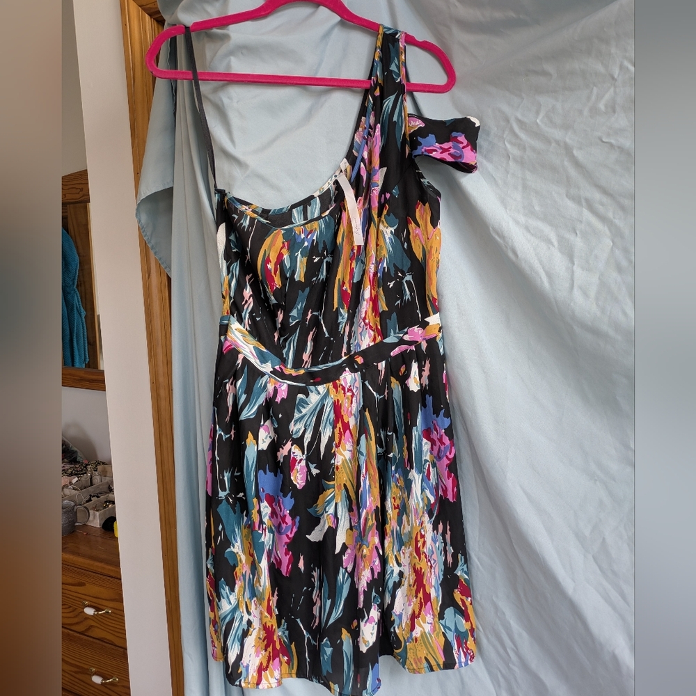 Elegant One Shoulder Floral Dress